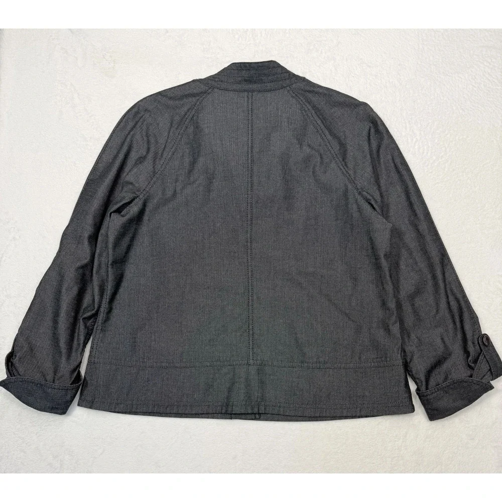 J Jill Jean Jacket Dark Denim Look Blazer Stretch Size Medium Comfy Workwear - Picture 5 of 8